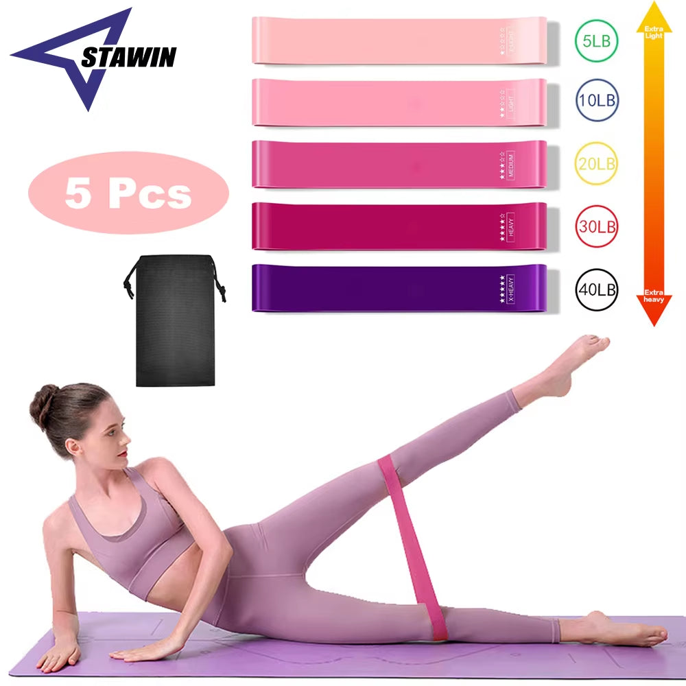 5Pcs/Set Yoga Resistance Rubber Bands Expander Belt Bodybuilding Fitness Equipment Pilates Sport Training Workout Elastic Bands